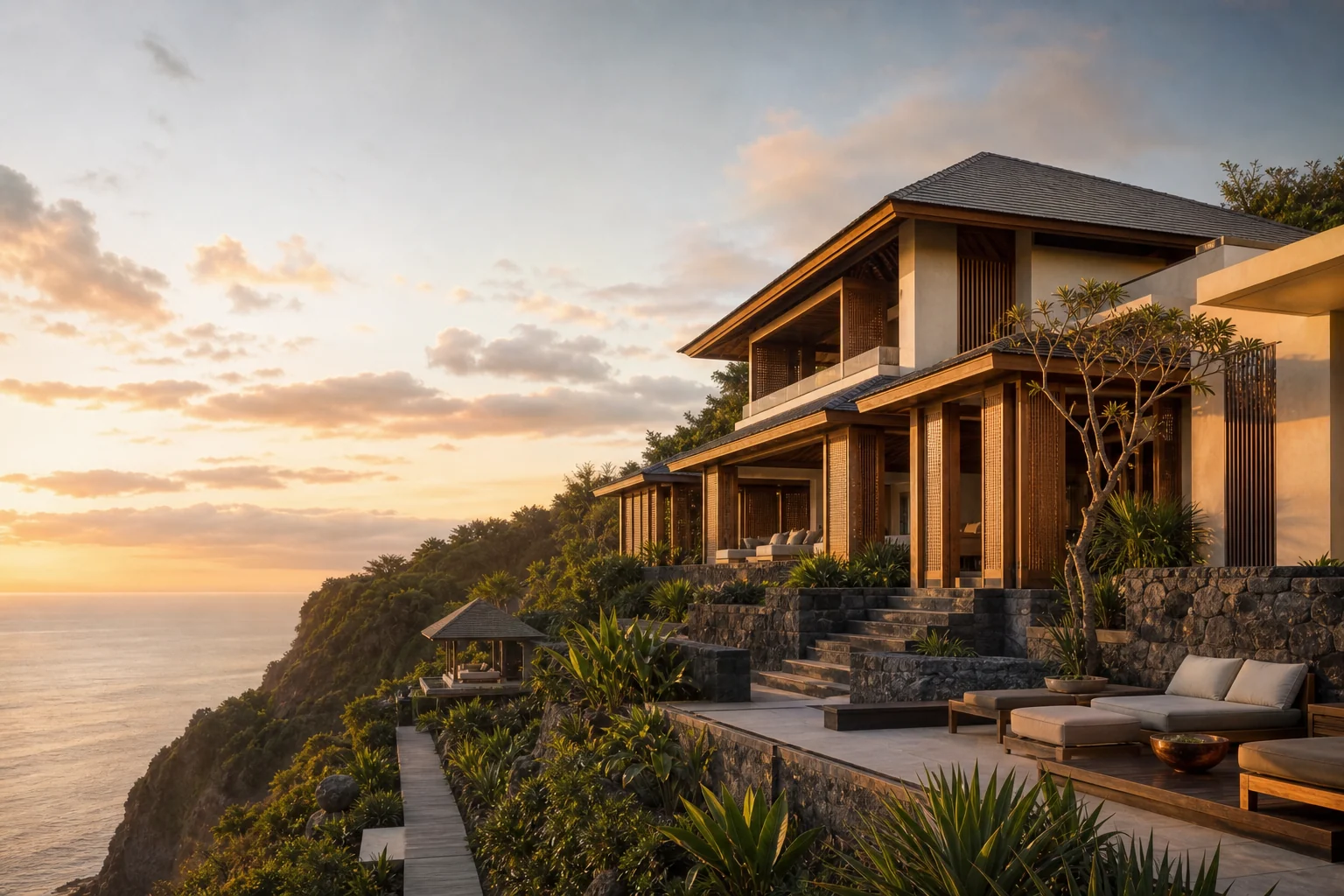 Uluwatu Cliff Villa main architecture view